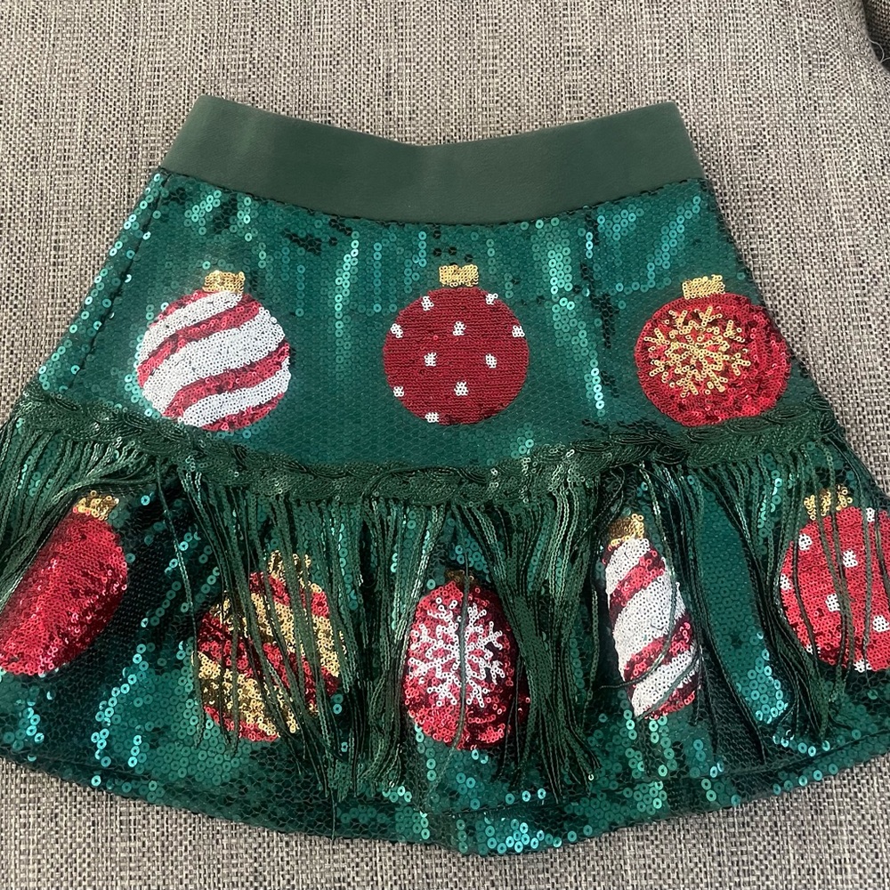 Queen of Sparkles Green Ornament Skirt